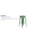 Merrick Lane Dalton Series Backless Metal Dining Stool with Wooden Seat for Indoor Use